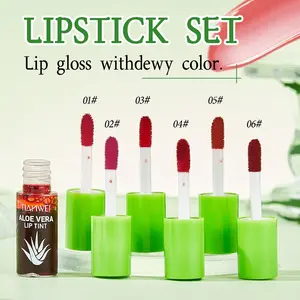 Aloe Vera Moisturizing Lip Gloss Six Color Set, Long Lasting Hydration for Daily Wear, Perfect Gift for Friends, Enhances Natural Beauty
