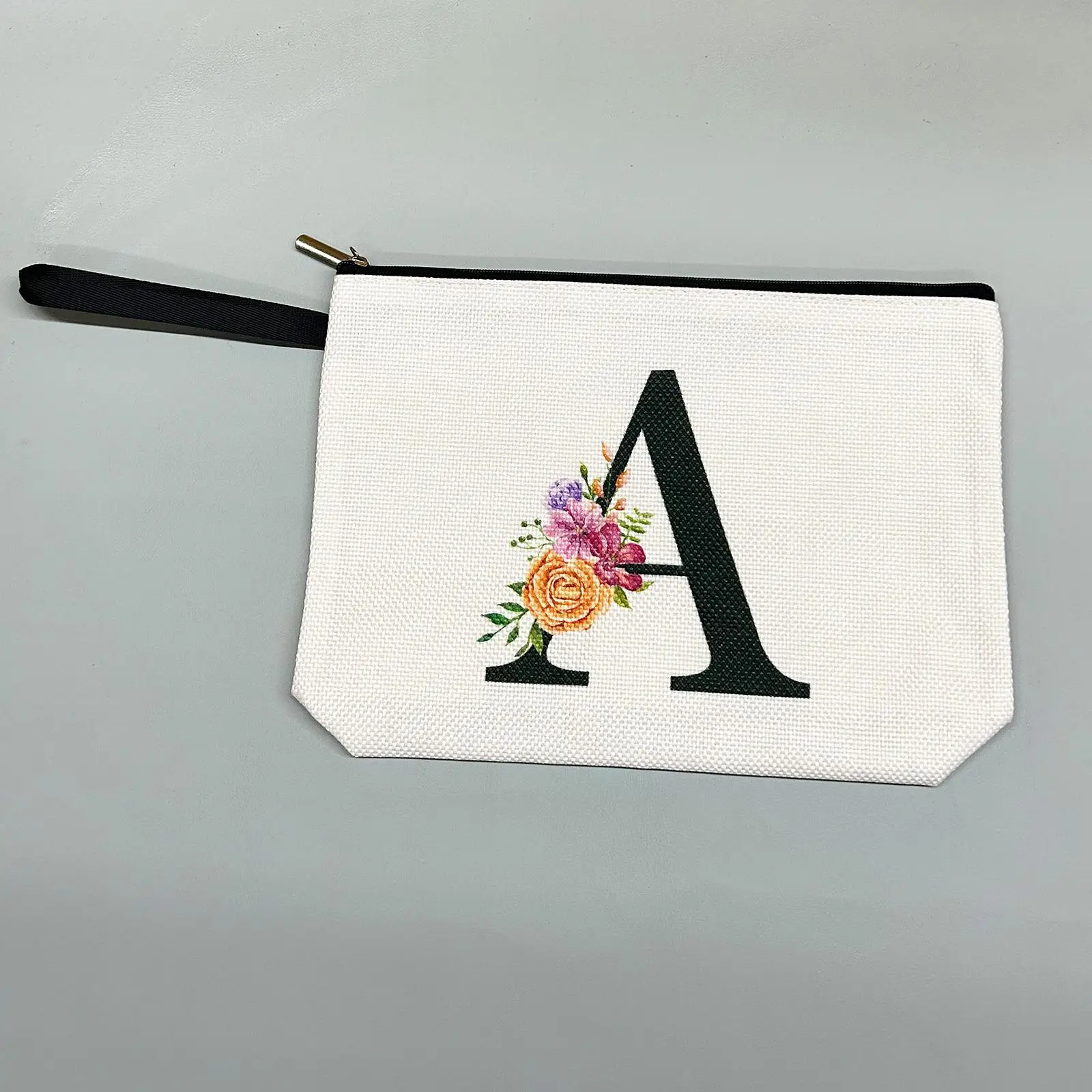 Letter Pattern Makeup Bag, Portable Cosmetic Storage Bag, Zipper Makeup Organizer Pouch, Versatile Storage Bag for Travel, Daily Use