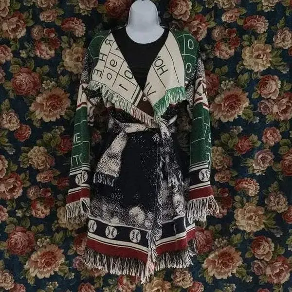 Handmade Vintage Baseball Tapestry Jacket