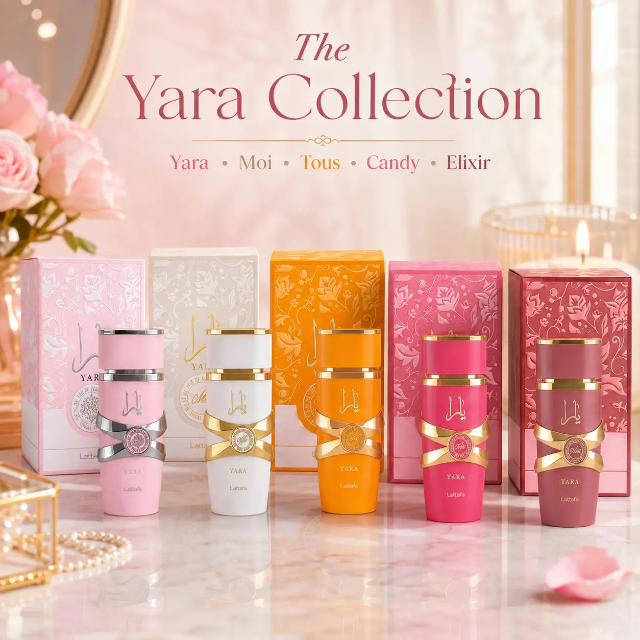 Lattafa Yara Collection Eau de Parfum for Women, 100ml / 3.4 Fl Oz, Sweet Fruity Floral Vanilla Arabian Fragrance Spray