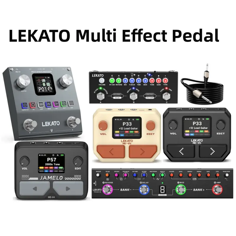 【Crazy Deal】LEKATO Multi Effects Electric Guitar Bass Pedal,Amplifier Modeler Pocket Rechargeable with 6 Effects Modules, 80 Editable Presets, 20 IRs BT Audio Headphone Output Preamp backtoschool