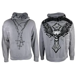Xtreme Couture By Affliction Unisex Oversized Boxy Pullover Hoodie Saints