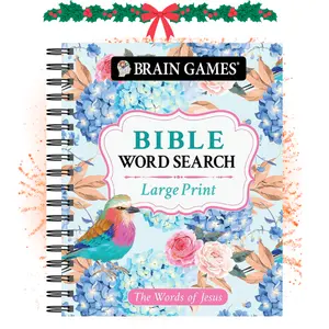 Large Print Bible Word Search Activity Book - 192 Pages, Spiral-Bound, Jesus' Teachings Themed Brain Puzzles for Children