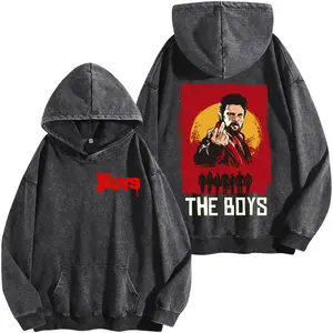 Vintage The Boys Limited Edition Graphic Washed Hoodie 2 – Unisex Washed Cotton TV Series Tee, Oversized Streetwear Shirt for Men Women, Gift for Fan, Gift for Him, The Boys Shirt