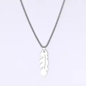 Stainless Steel Feather Pendant Necklace – Embrace Your Free Spirit
