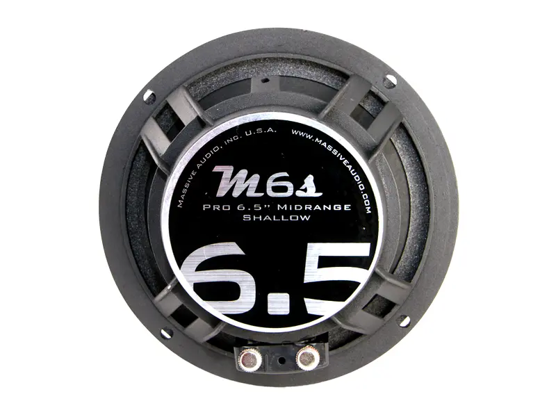 Massive Audio M6S Pro 6.5" 130 Watt 4 Ohm Mid-Range Shallow Mount Speaker with Cast Aluminum Basket & Neodymium Magnet Smartphone