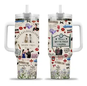Vampire Mystic Fallls Tumbler 40oz, Hello Brother Dammon Drinkware For Teens Women, Car Cup Portables,Supernatural TV Show Gift | 100426.C15925.ID00