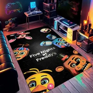 Five Nights at Freddy's 23 Cartoon Print Carpet, Home Living Room Bedroom Office Chair Under Carpet, Gift for Family and Friends, Christmas Decorative Carpet