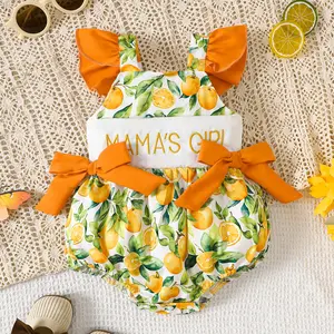 My First Mothers Day Baby Girl Outfit Mamas Girl Sleeveless Bubble Onesie Romper Summer Newborn Infant Clothes