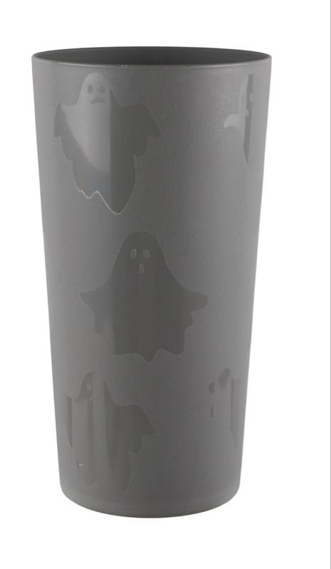 30-Piece Plastic Etched Ghost Dinnerware Set, Grey