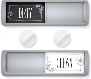 Stylish Clean Dirty Magnet for Dishwasher 7 x 2 Inch - Non-Scratch Dishwasher Magnet Clean Dirty Sign for Kitchen with Sliding Indicator - Promotes Family Routines and Organization