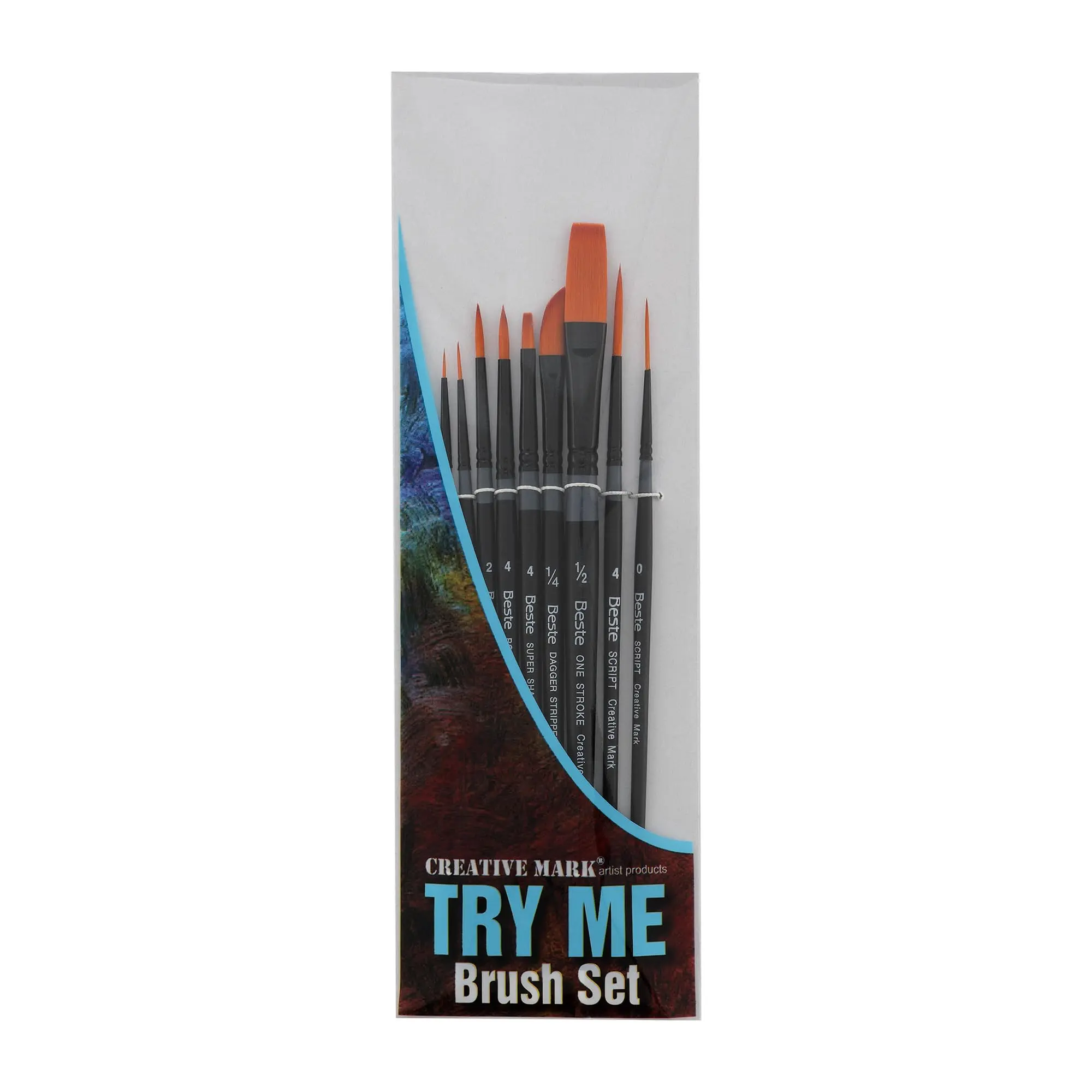 Creative Mark Golden Taklon Paint Brushes Set for Artists - Art Materials for Watercolor, Acrylic, Gouache