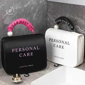 Travel Wash Bag with Beads Wall Hanging Multi-Functional Convenient Storage for Men and Women Cosmetics Dry and Wet