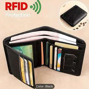 RFID Secure Protection Leather Wallet - Multicolor