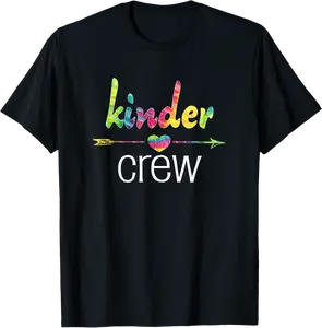 Kindergarten Teacher Student Tye Dye Kinder Crew PreK School T-Shirt - Elidatorr Shop 76B07TBBR45T
