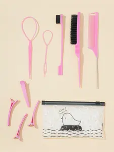 1009pcs hair loop tool set includes hair clips, hair loops, hair combs, and hair braiding devices, suitable for women's home hair styling, daily use in performances and plays, and a multifunctional set that is easy to carry Hair Styling Tools