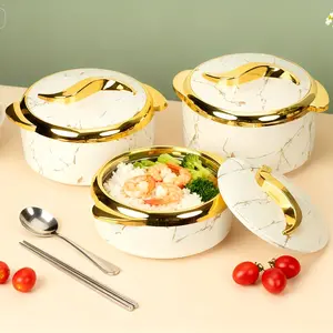 Lightweight and Luxury 3-Piece Stainless Steel Food Storage Box - Marble Pattern Appearance, Large Capacity with Lid, Thermal Insulation, Suitable for Outdoor Use, Durable Office Lunch Box, Outdoor Insulated Lunch Box