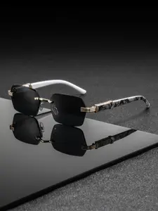 Men's Metal Frameless Cut Edge Classic Vintage Luxury Business Style Decorative Glasses, Fashion Eyewear for Stylish Look