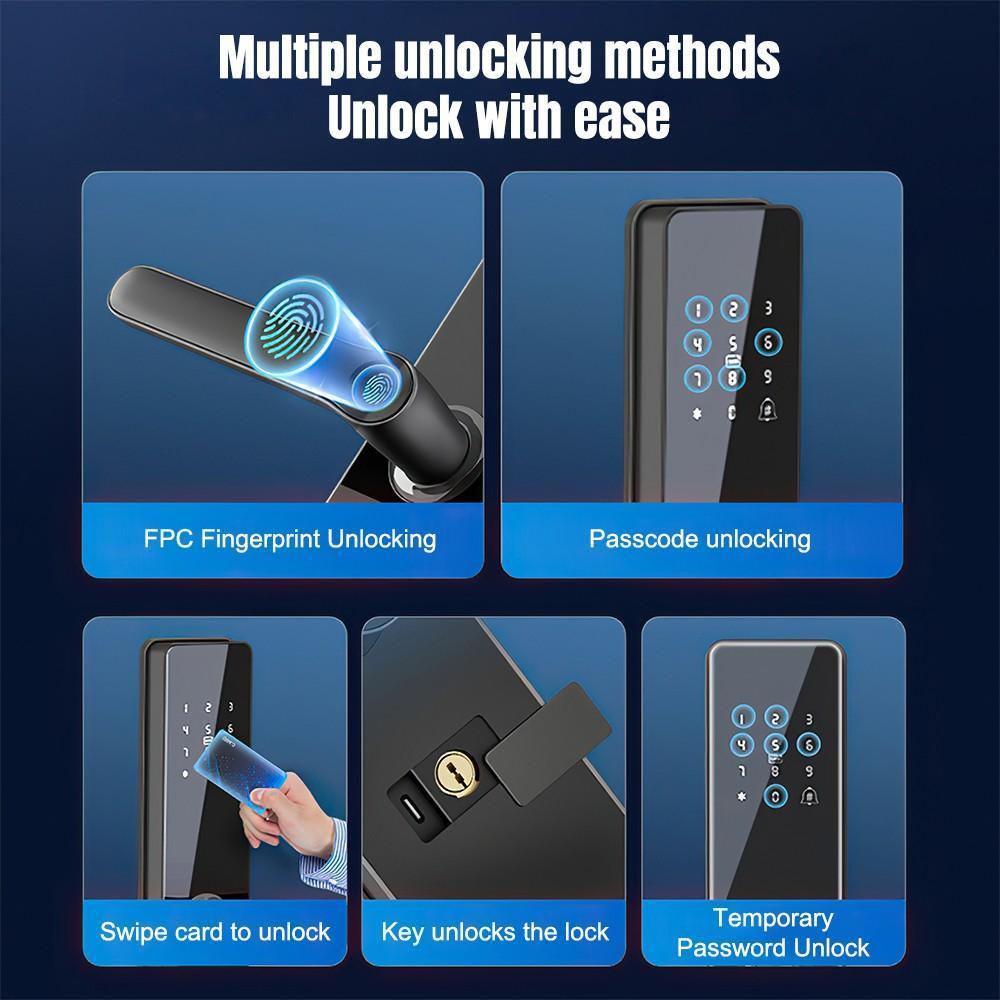 Upgraded Door Lock Biometric Fingerprint Bluetooth Password Keyless Keypad Entry