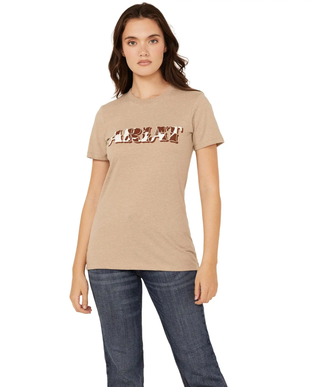 Ariat Women's Women'S Boot Barn Cow Print Logo Short Sleeve Graphic Tee - 10055326