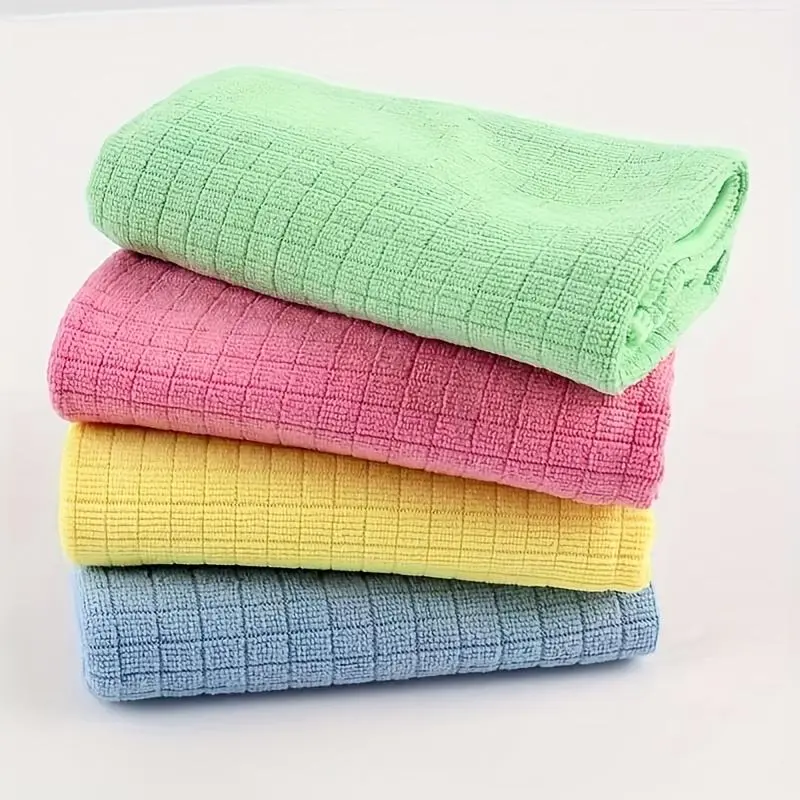 8pcs of Multifunctional Ultra-Fine Fiber Kitchen Small Grid Absorbent Cleaning Pads, Designed for Water Absorption, Dust Removal, Lint-Free, And Easy to Clean Dishcloths