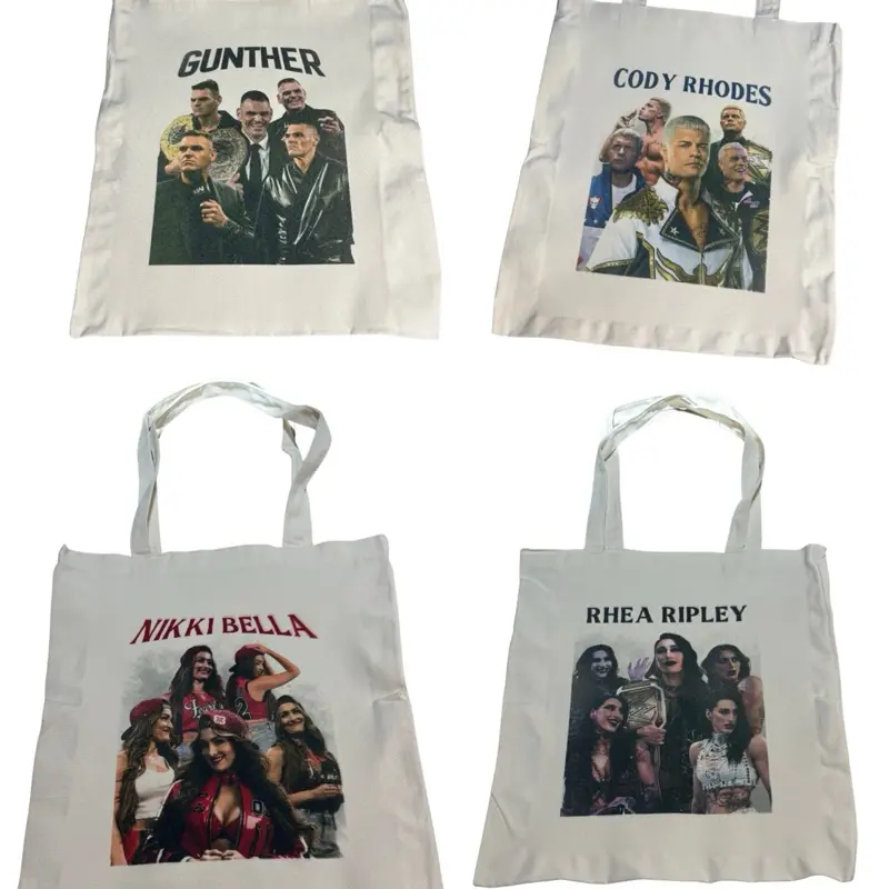 Wrestling Inspired Boyfriend Design Canvas Tote Bag 14.5x16.3 inches