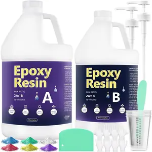 Deep Pour Epoxy  1.5 Gal, 2:1  Clear Deep Pour Epoxy for 2-4 Inch Depth, Low Odor, No Yellowing & High Hardness Epoxy  Kit for River Table, Dry Flower Preservation & Art