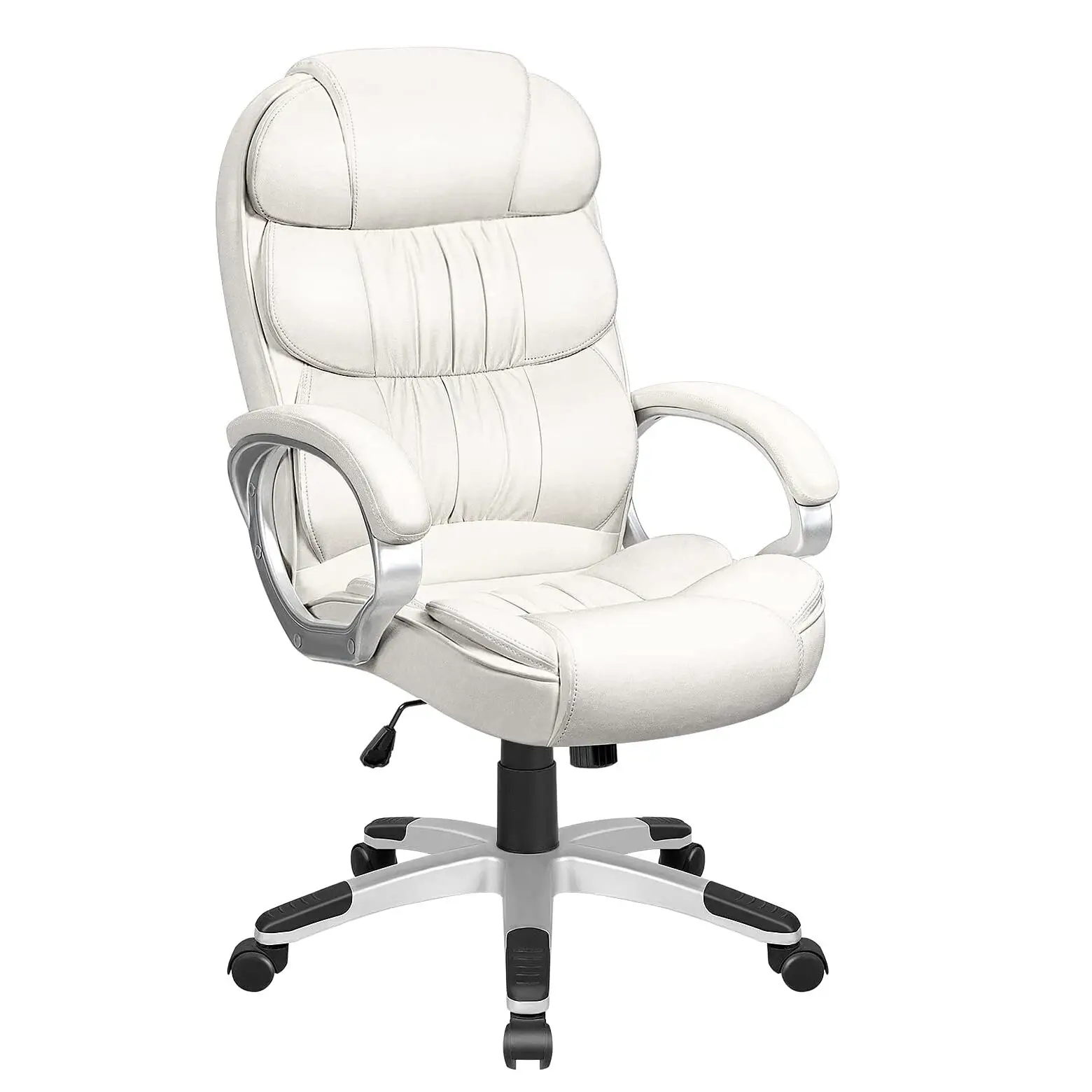 FURMAX Leather High Back Office Chair Ergonomic Executive Office Chair Swivel Computer Desk Chair Lumbar Support Soft Cushioned Padded Arms