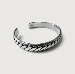 Chain Herringbone Cuff Men’s Bracelet