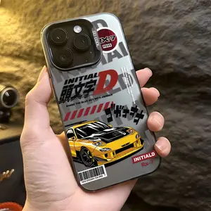 Initial D Car Pattern Phone Case, Anti-drop Frosted Back Cover, Shockproof Phone Protective Cover, Phone Accessories for iPhone 16 15 14 13 12 11 Pro Max, Casing, Protector