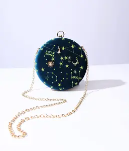 Blue Velvet Constellation Crossbody Bag