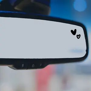 1SET Niche Cute Love Aesthetic Sticker (for car accessories) For car accessories/decor items Minimalist textured "Double Heart Embellishment Logo" design, fits cute minimalist love-style lovers' taste Decor sticker + niche car cute decor goods