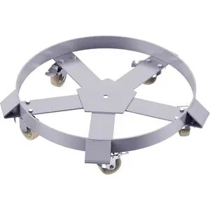 Galvanized Steel Drum Dolly for 55-Gallon Barrels - Up to 1250 lbs Capacity - 5 Lockable Swivel Casters for Industrial Mobility - Secure Hand Truck for Drum and Barrel Moving - 5 Wheels