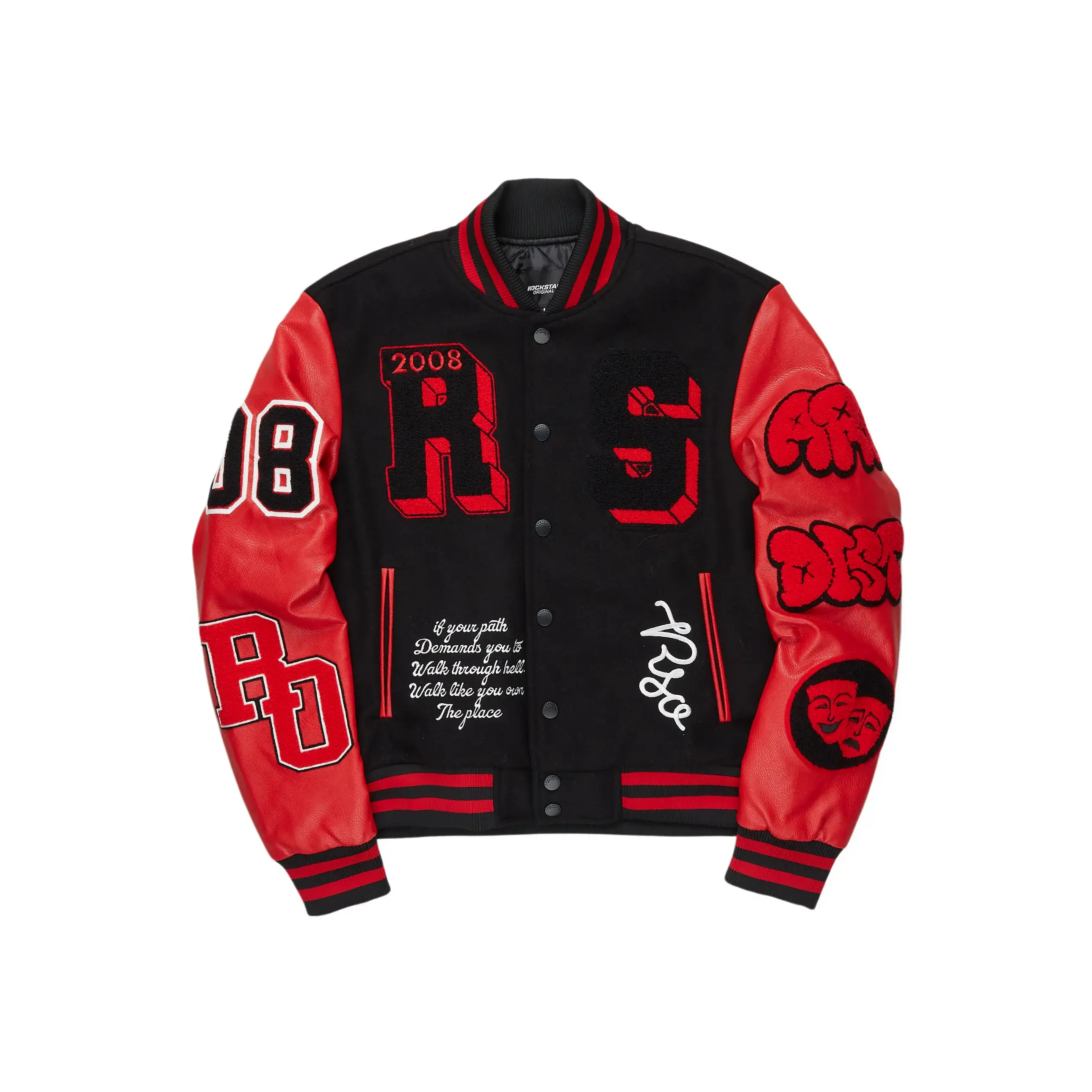 Leslaw Red/Black Varsity Jacket Leslaw Red/Black Varsity Jacket