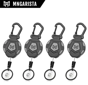 MNGARISTA 2-Pack Retractable Keychain, Heavy Duty Carabiner Badge Holder, Tactical ID Badge Reel Key Chain with 31.5” Steel Retractable Cord, 8.0 oz