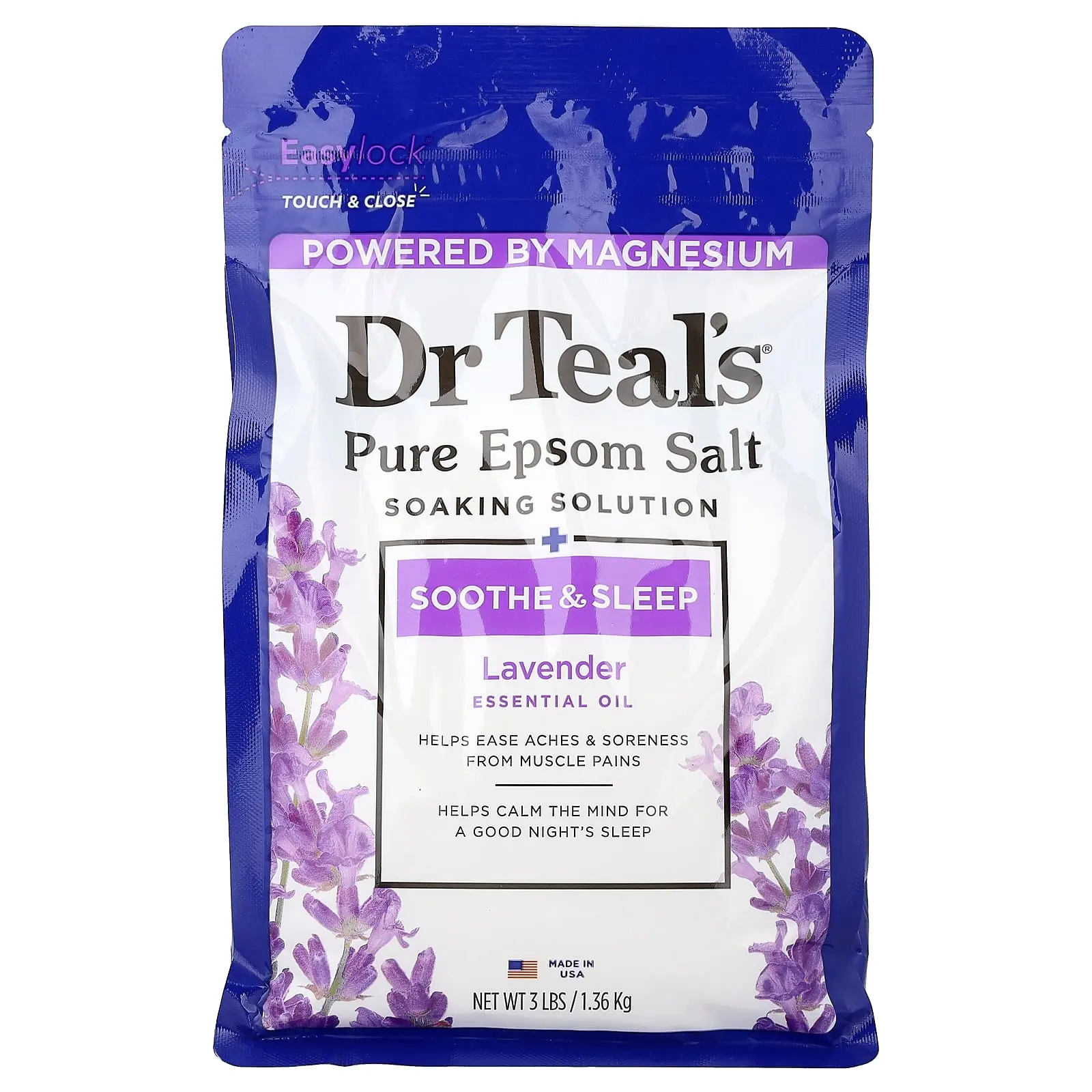 Dr. Teal's Pure Epsom Salt, Soaking Solution, Lavender, 3 lbs (1.36 kg) Dr. Teal's Pure Epsom Salt, Soaking Solution, Lavender, 3 lbs (1.36 kg)