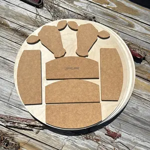 Door Decor Accessory Kit for Interior Use: 5-Pack Strong 18in Wide 0.25in Thick Birch Plywood Rounds, 5 3/8in Thick MDF Door Backers, 2 Mini MDF Cow Heads