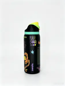 Owala 32oz Insulated Water Bottle Graffiti Print Stainless Steel Tumbler, Leak-Proof Vacuum Flask, Travel Cup, Drinking Utensil, Keeps Drinks Cold 24H Drinkware Mug Bottled Portable Stylish