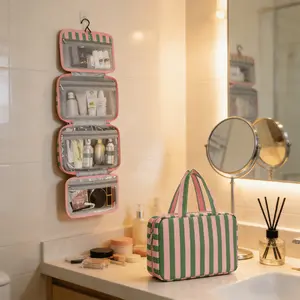 Travel Hanging Toiletry Bag, Water-Resistant Cosmetic Organizer with Hook, Large Capacity Makeup Bag for Women, Ideal for Travel Essentials