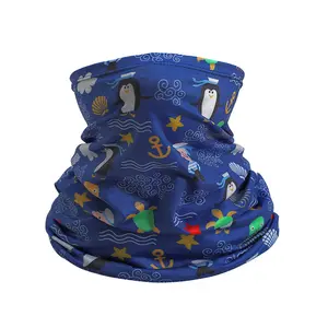 Kids' Ice Silk Sun Protection Magic Headwrap | Digital Cartoon Print Neck Gaiter | Multifunctional Face Mask for Outdoor Cycling | Stretchy, Lightweight, Quick-Drying & Breathable