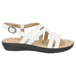Easy Street Womens Lobo Slingback Casual Sandals Casual Low Heel 1-2" - White