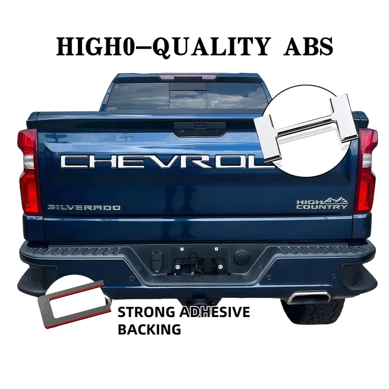 3D Tailgate Letters Decal for 2019 2020 2021 2022 2023 2024 2025 Chevrolet chevy silverado ABS Plastic Chrome Silver Car Stickers with Strong Adhesive Backing