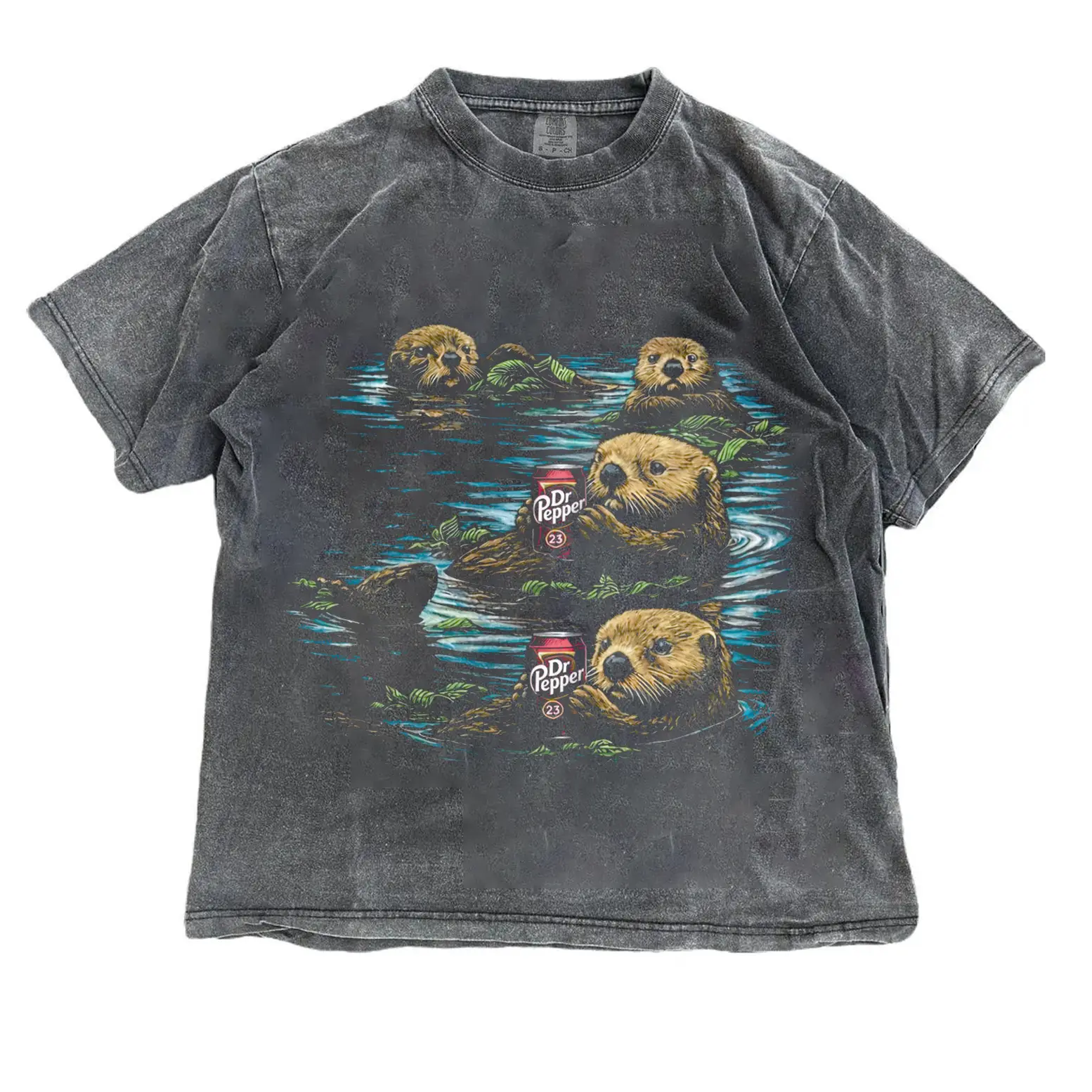 Otter Drinking Pepper Shirt, Funny Otter Graphic Tee, Soda Lover T-Shirt, Cute Animal Parody Shirt, Vintage Style Soft Tee