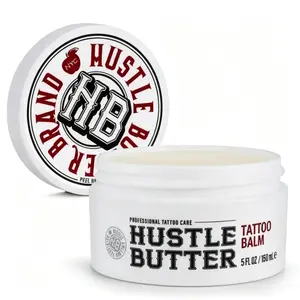 Hustle Butter 5oz Tattoo Balm - Premium Aftercare for New & Older Tattoos. Promotes Safe Healing, Deep Moisturizing & Skin Rejuvenation.