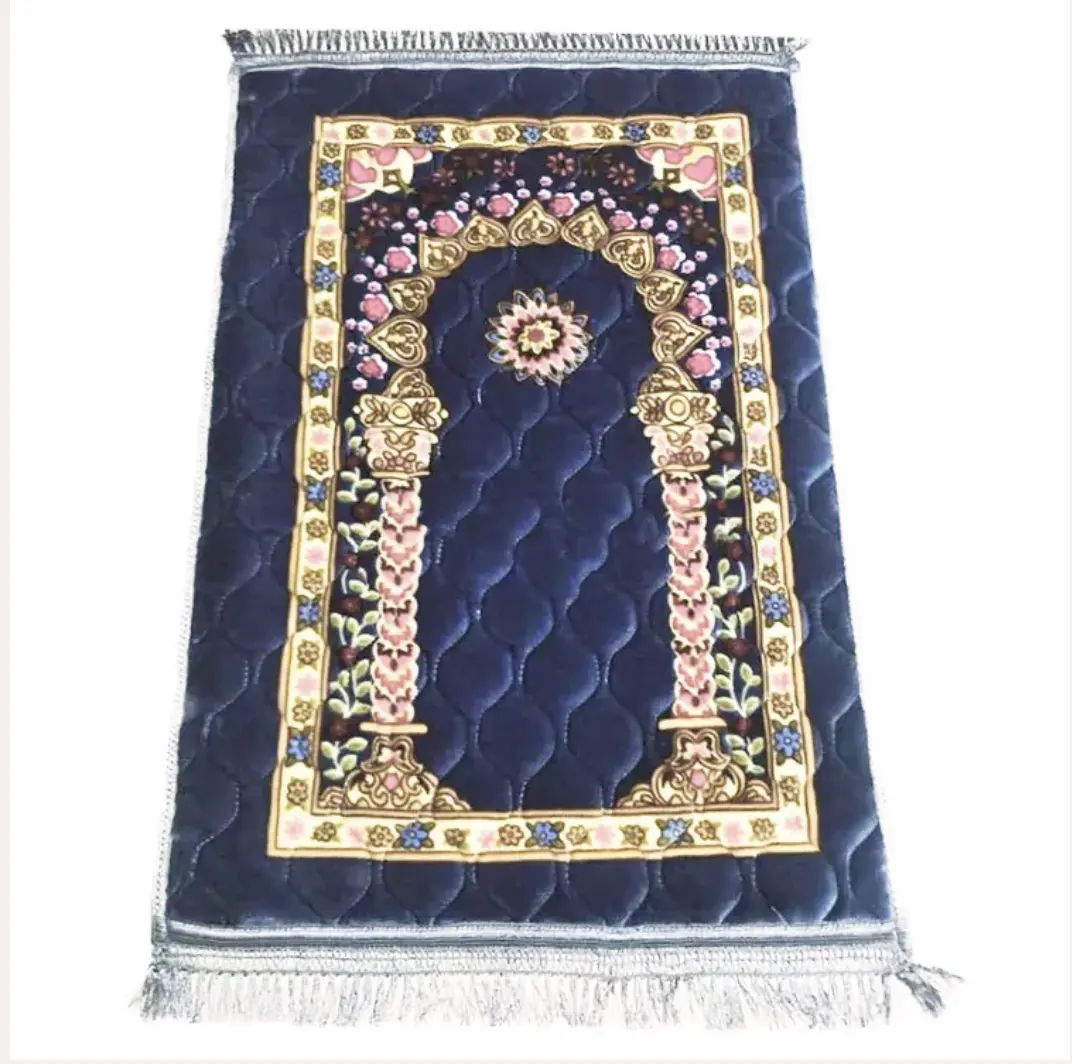 EMPIRE Thick Padded Islamic Muslim Prayer Rug- Gray