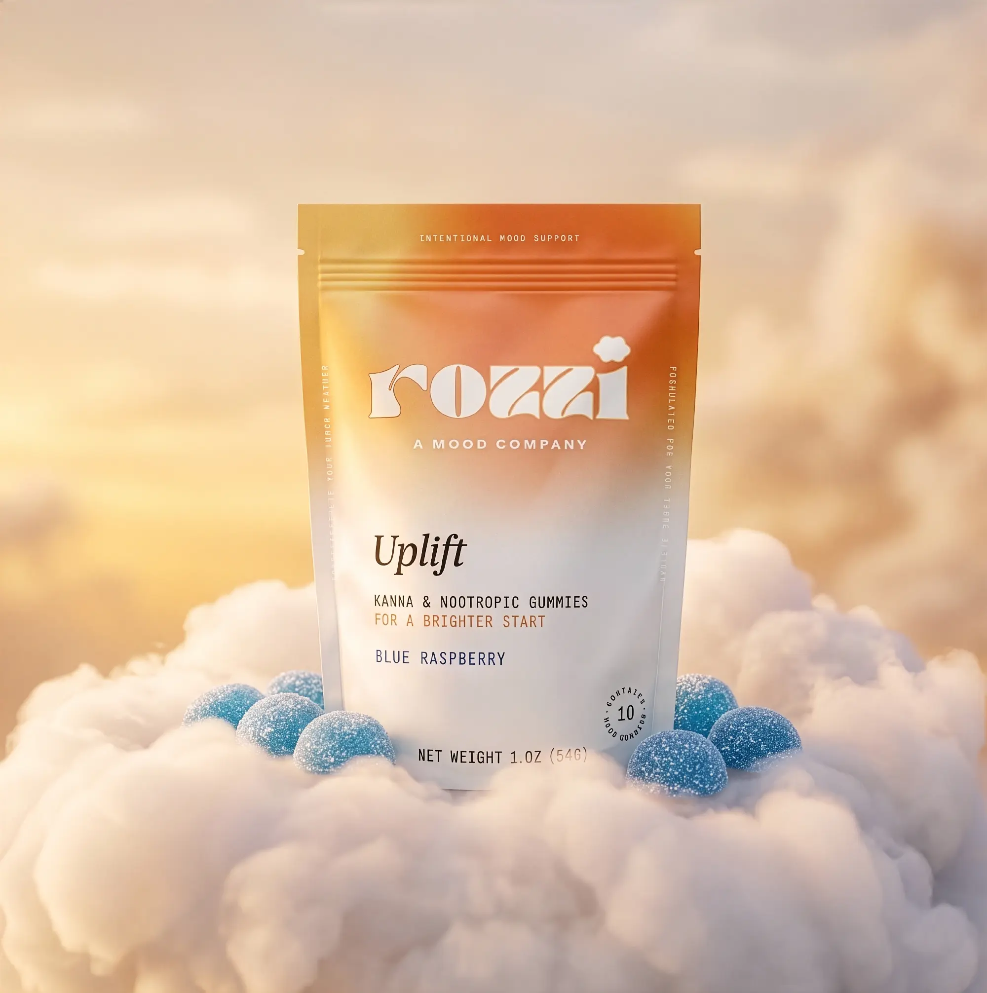 Morning Mood Wellness Gummies for Positive Mind Support - Standardized Kanna Extract, Organic Green Tea Caffeine, L-Theanine - Sample Pack & Monthly Supply Options | Rozzi