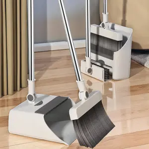 3in 1 Broom and Dustpan Set: Set - Efficient Broom and Dustpan Set and Floor Brush Heavy-duty Long-handled Broom for Indoor and Outdoor Cleaning