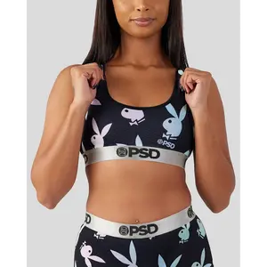 PSD Womens Playboy - Glow Racerback Sports Bra - Comfortable, Breathable, Ultra-light Fabric Yoga Wear Fitness Yoga Gym Activewear