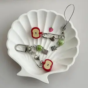 Game Love And Deepspace Caleb Cosplay Keychain Apple Pendant Keyring Boho Fruit Phone Chain Minority Accessories Handmade Gift