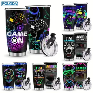 1pc Gamepad Gamer Tumbler, Gaming Gifts, Gamer Gift Ideas, Tumbler Gifts for Gamers, Cool Gamer Gifts for Men Teen Boys, Game Cups for Drinks, Gifts for Game Lovers Stainless Steel Tumbler with 20oz Mug
